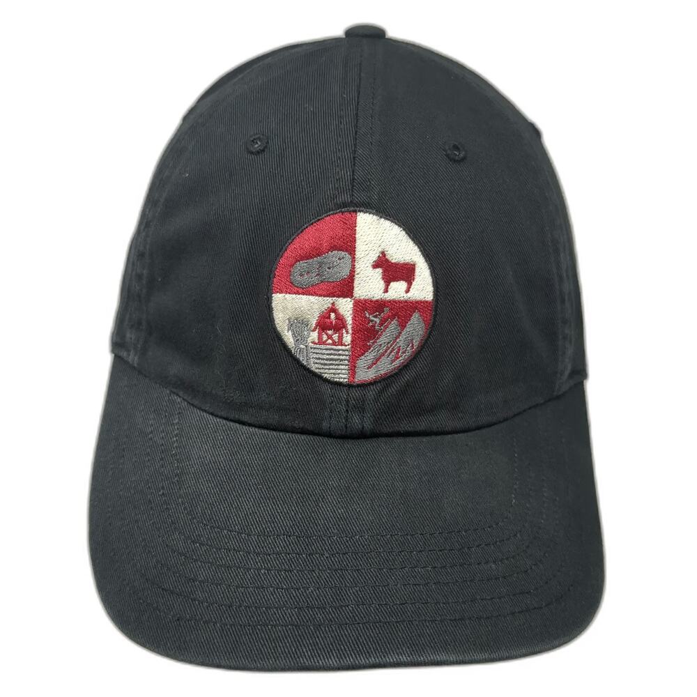 Richardson Baseball Cap Black One Size Jones Family Farm Logo Slideback Hat